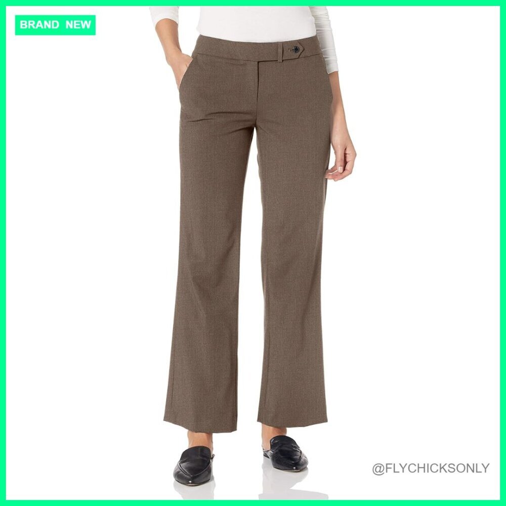 Modern Fit Wool Blend Straight Leg Business Pant with Belt